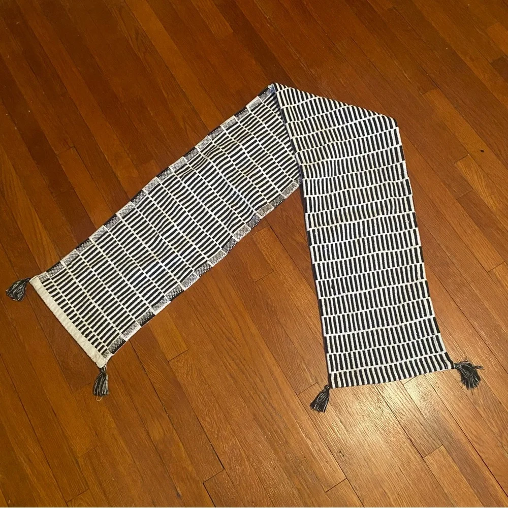 Black and White Striped Table Runner